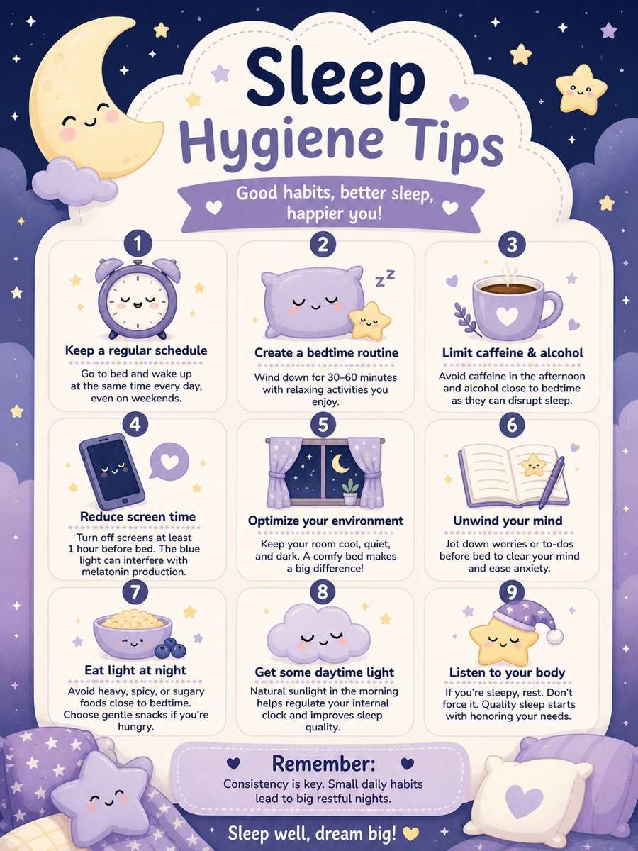 Cute Sleep Hygiene Infographic photo