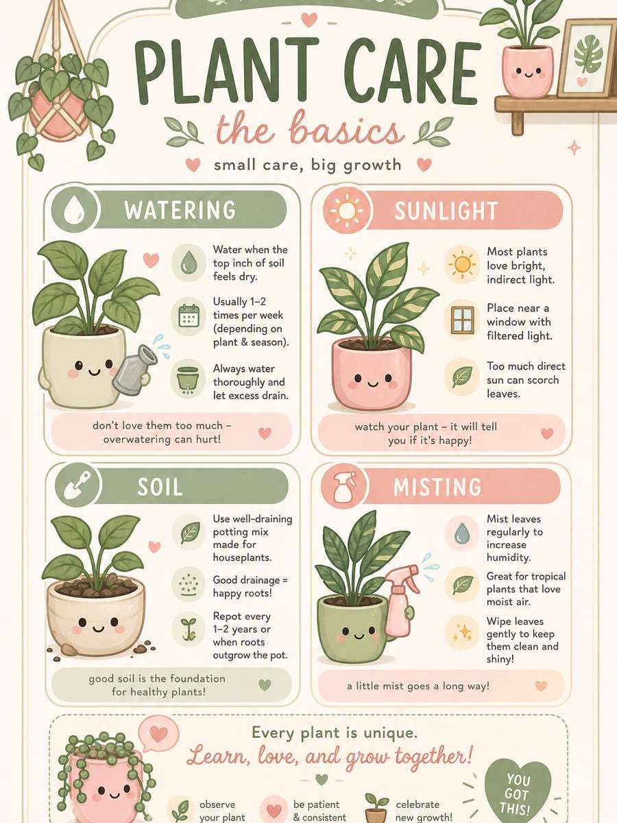 Kawaii Plant Care Schedule photo
