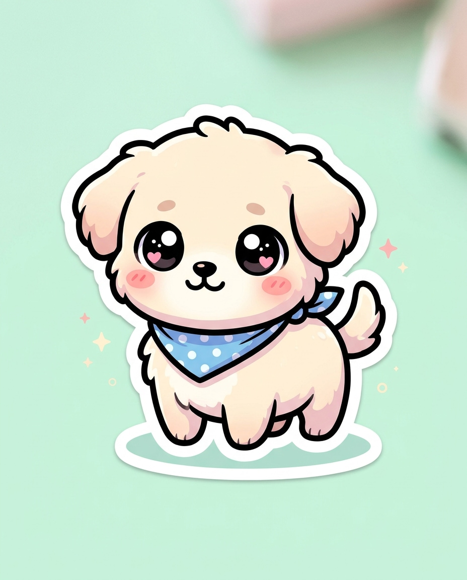pastel sticker puppy photo