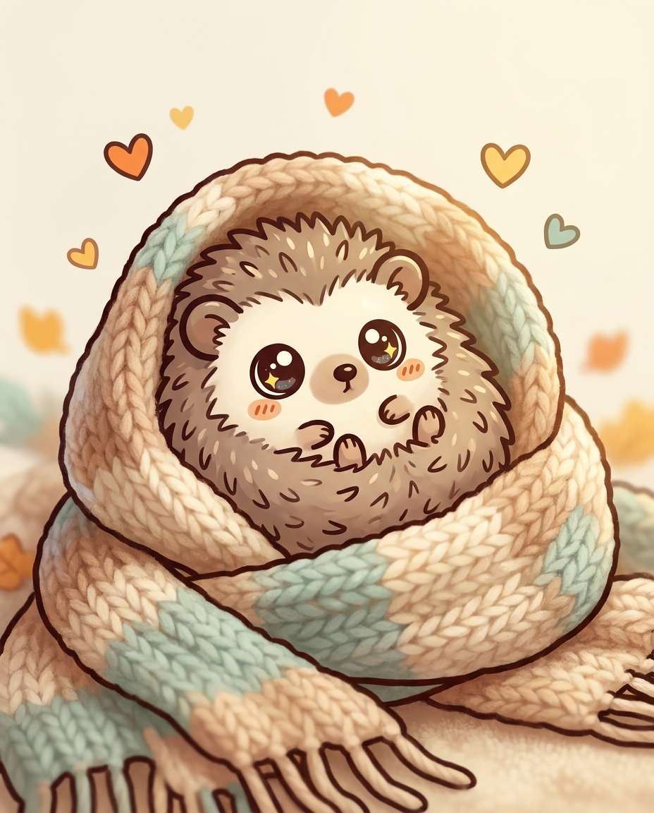hedgehog cozy scarf photo