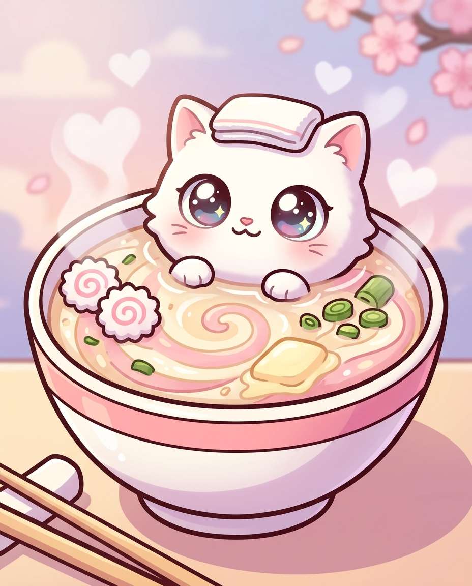cat ramen bowl photo