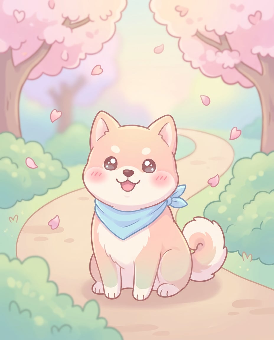 shiba sakura walk photo