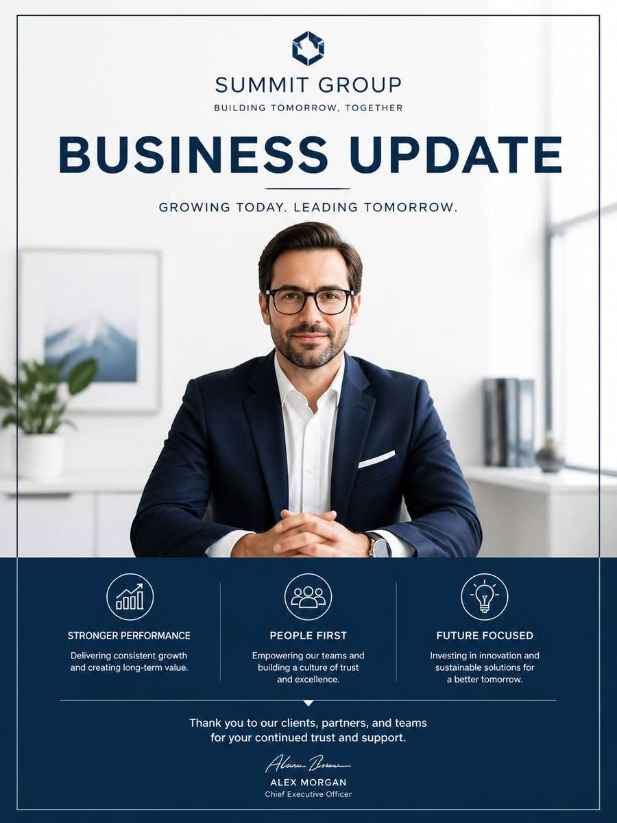 Professional Announcement Poster photo