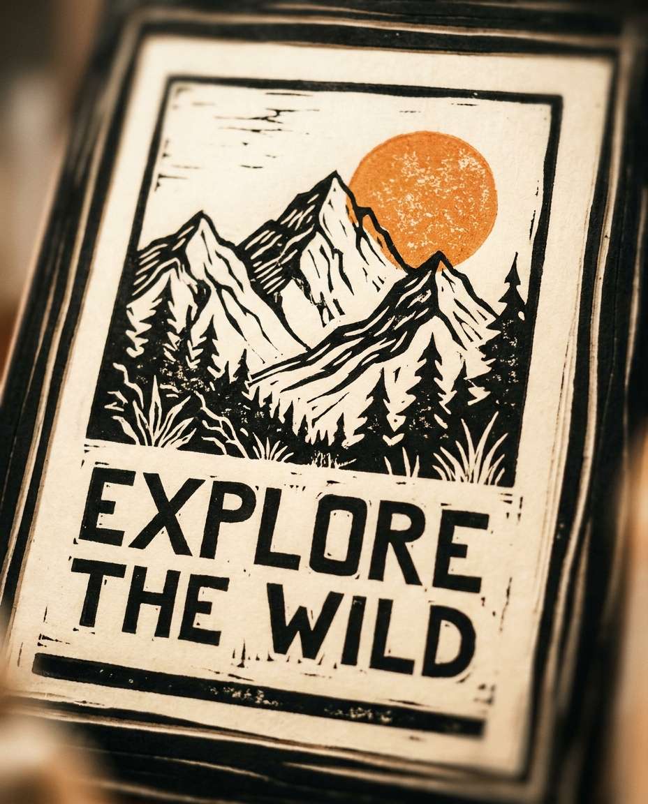 linocut adventure print photo