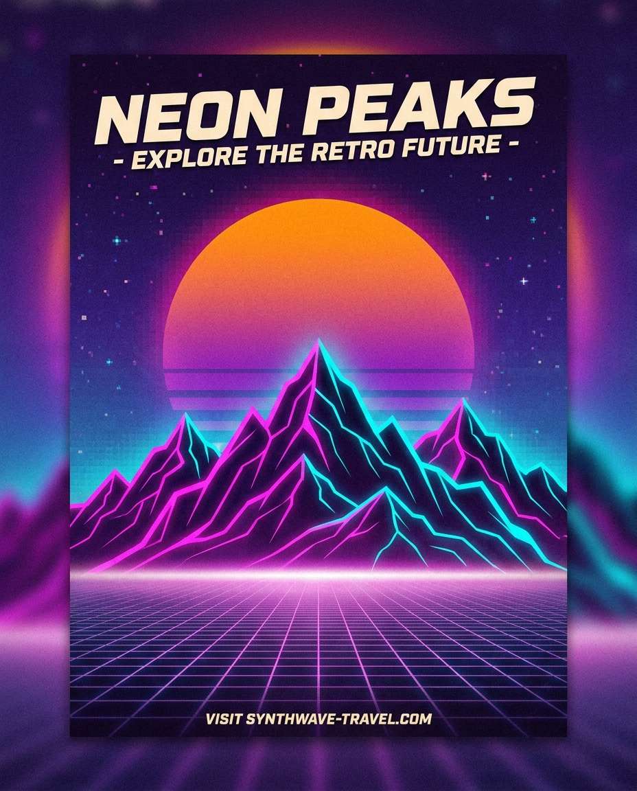 neon synthwave alps photo