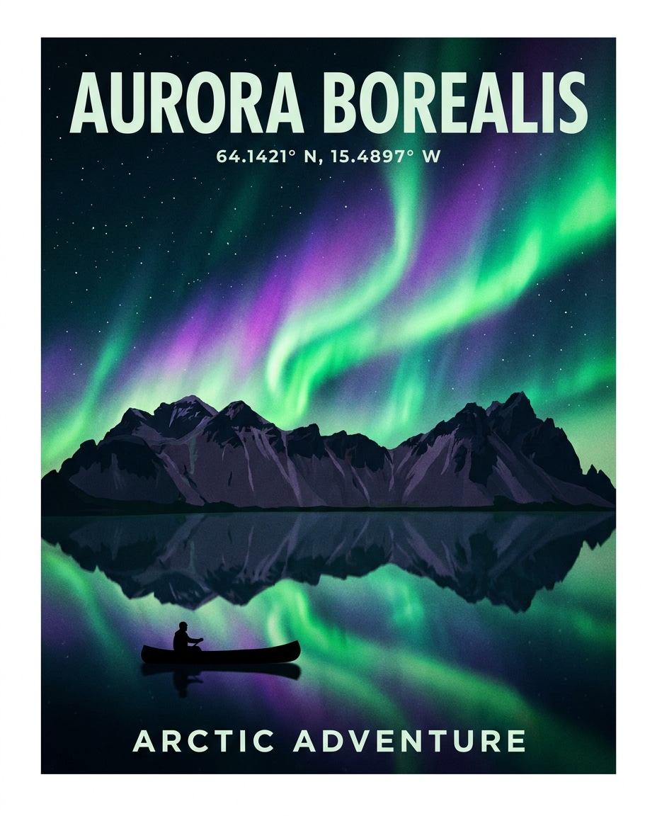 aurora night peaks photo