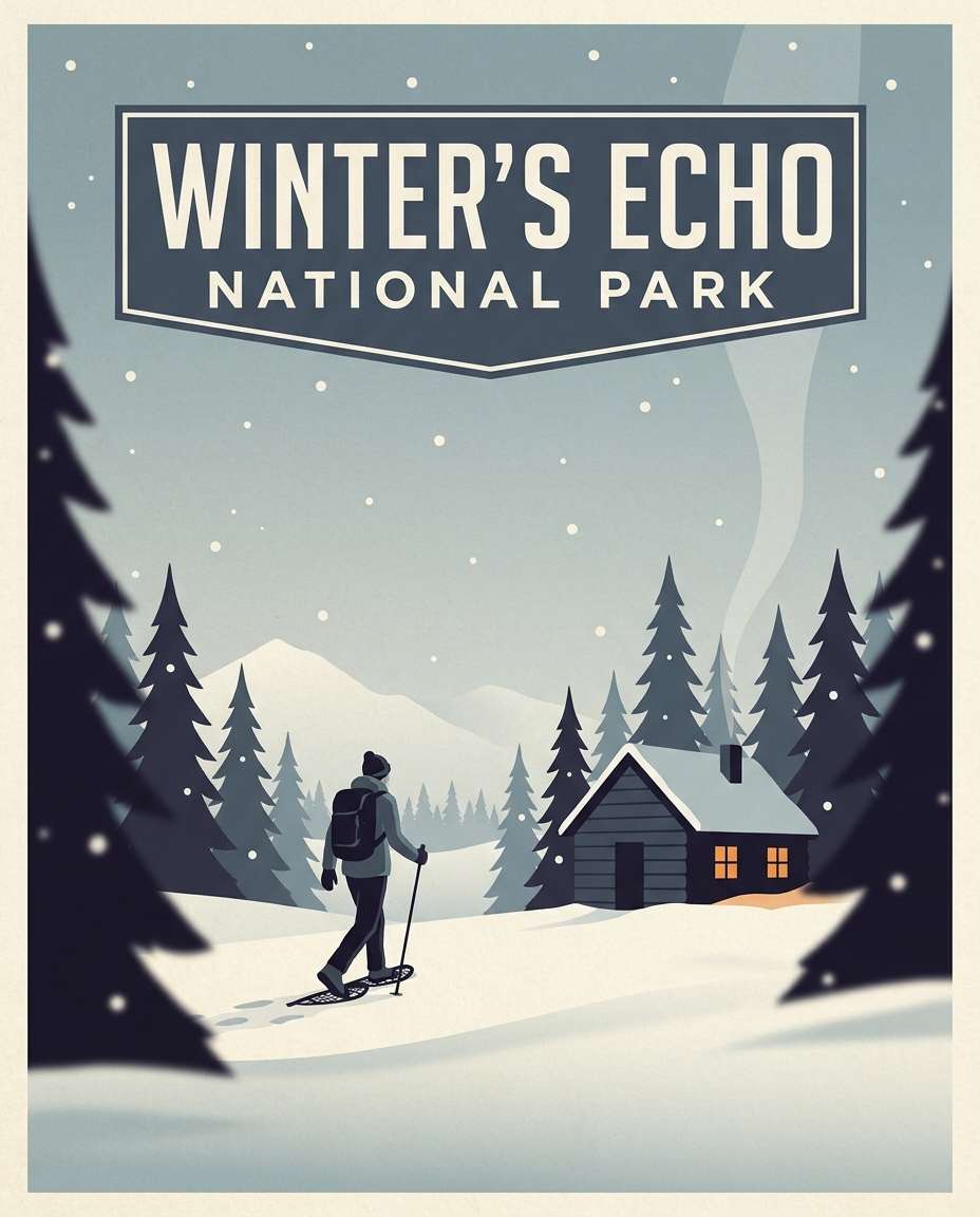snowy cabin trek photo