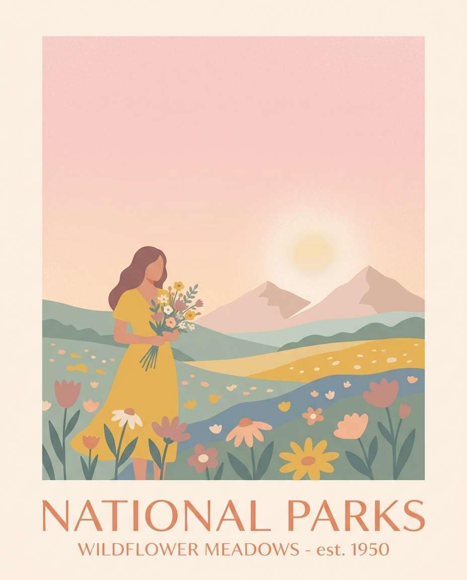 wildflower meadow portrait photo
