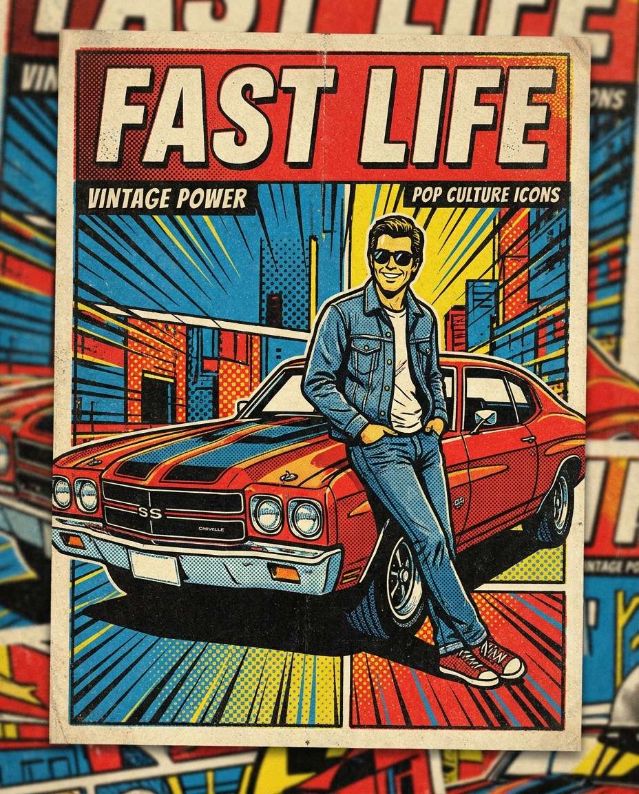 retro car hero shot photo
