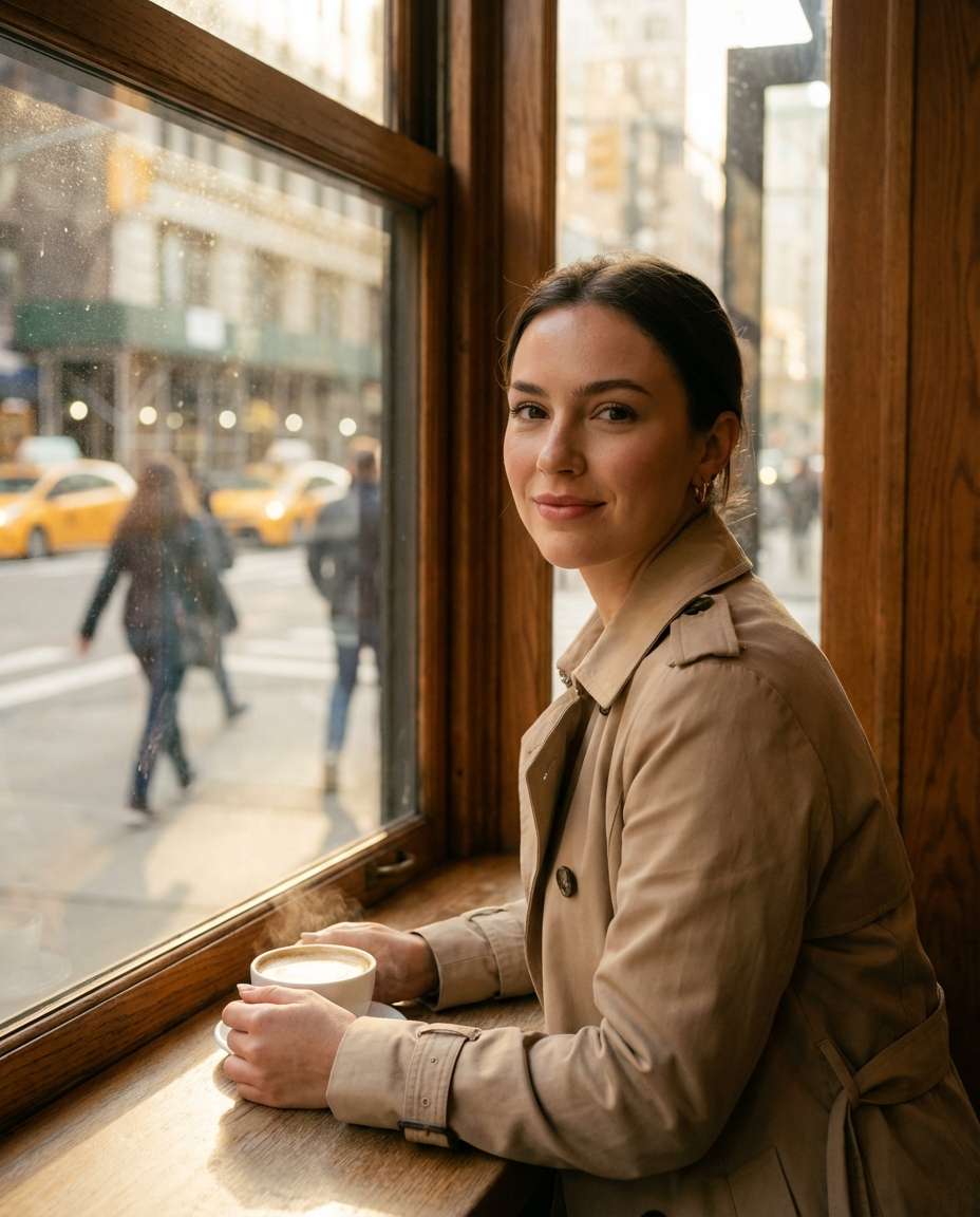 golden window portrait photo