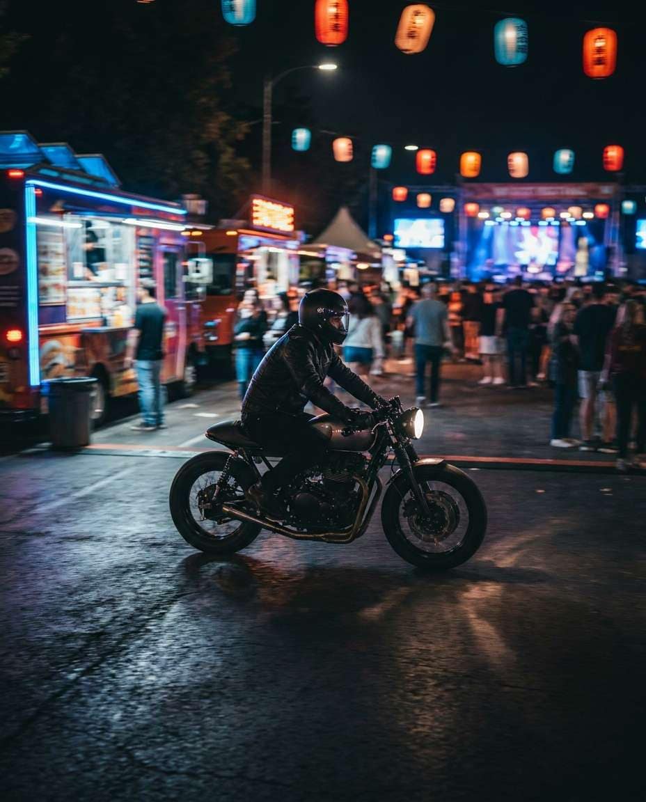 moto em movimento com fundo desfocado