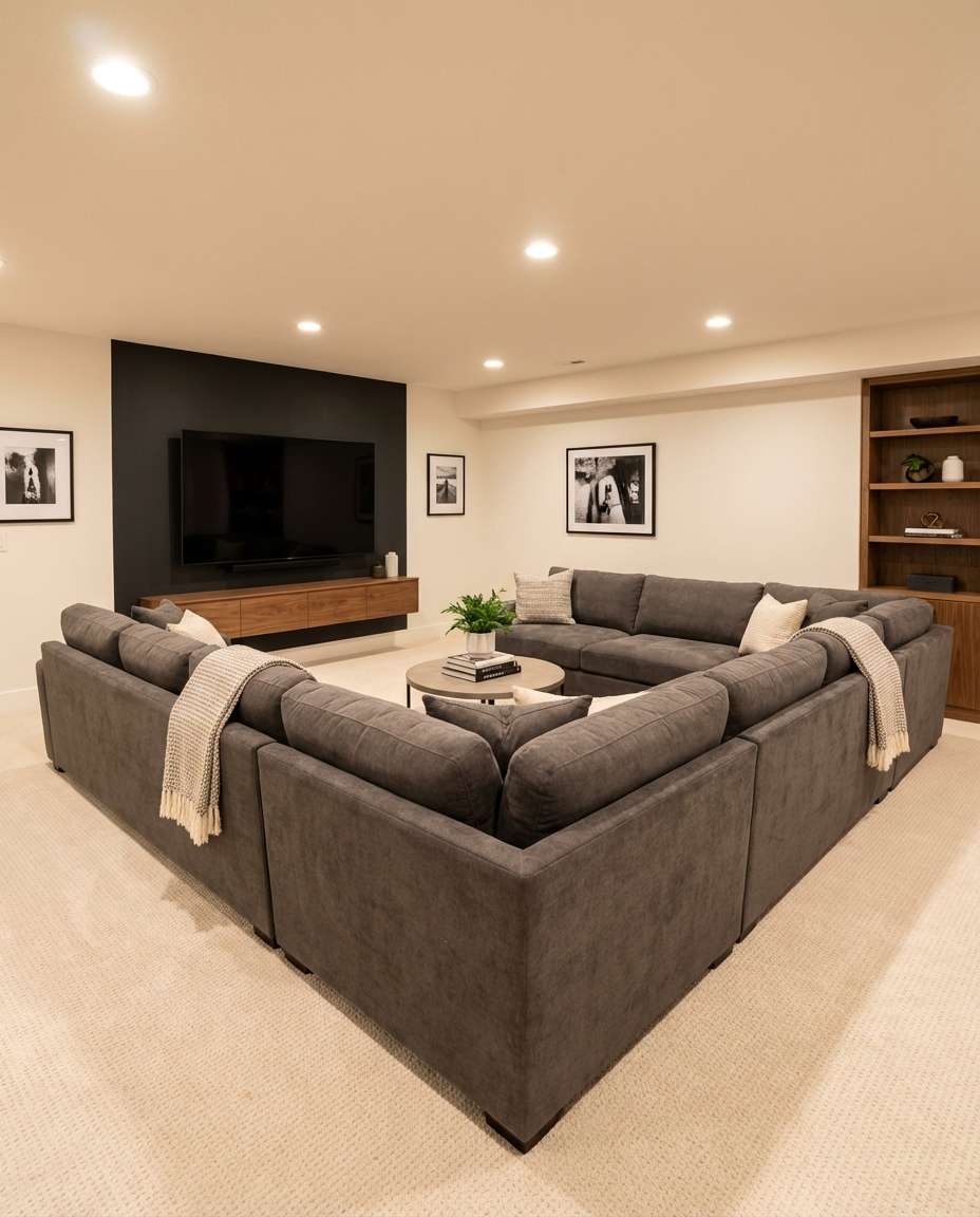 basement rec room photo