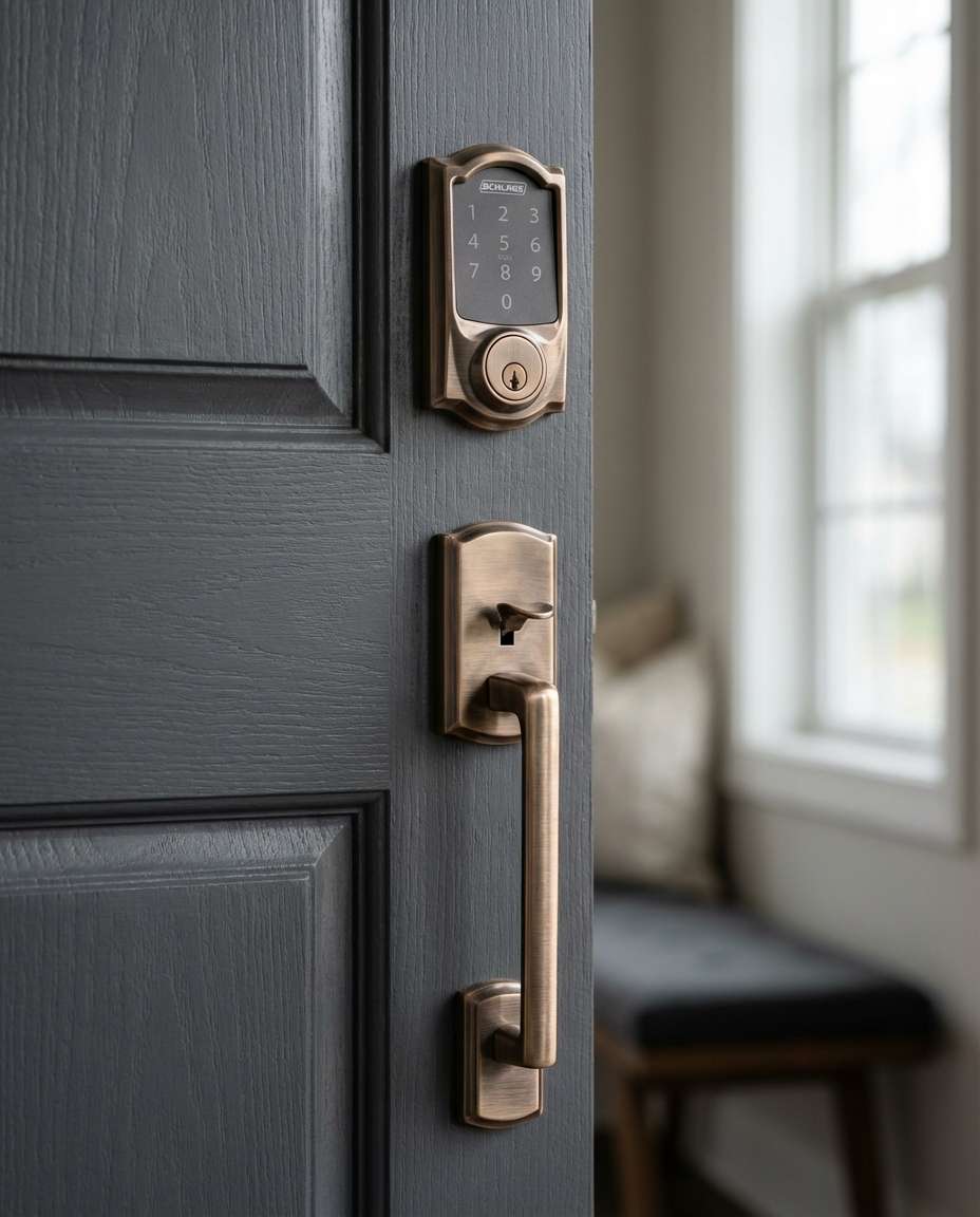 closeup door hardware photo