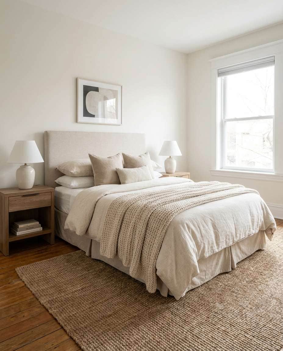 cozy bedroom staging photo