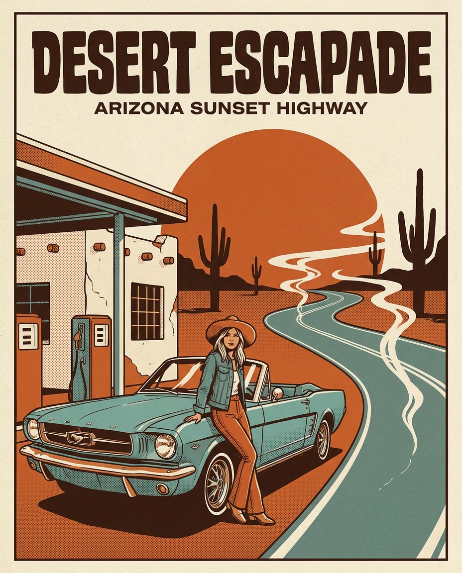 desert road trip ad photo