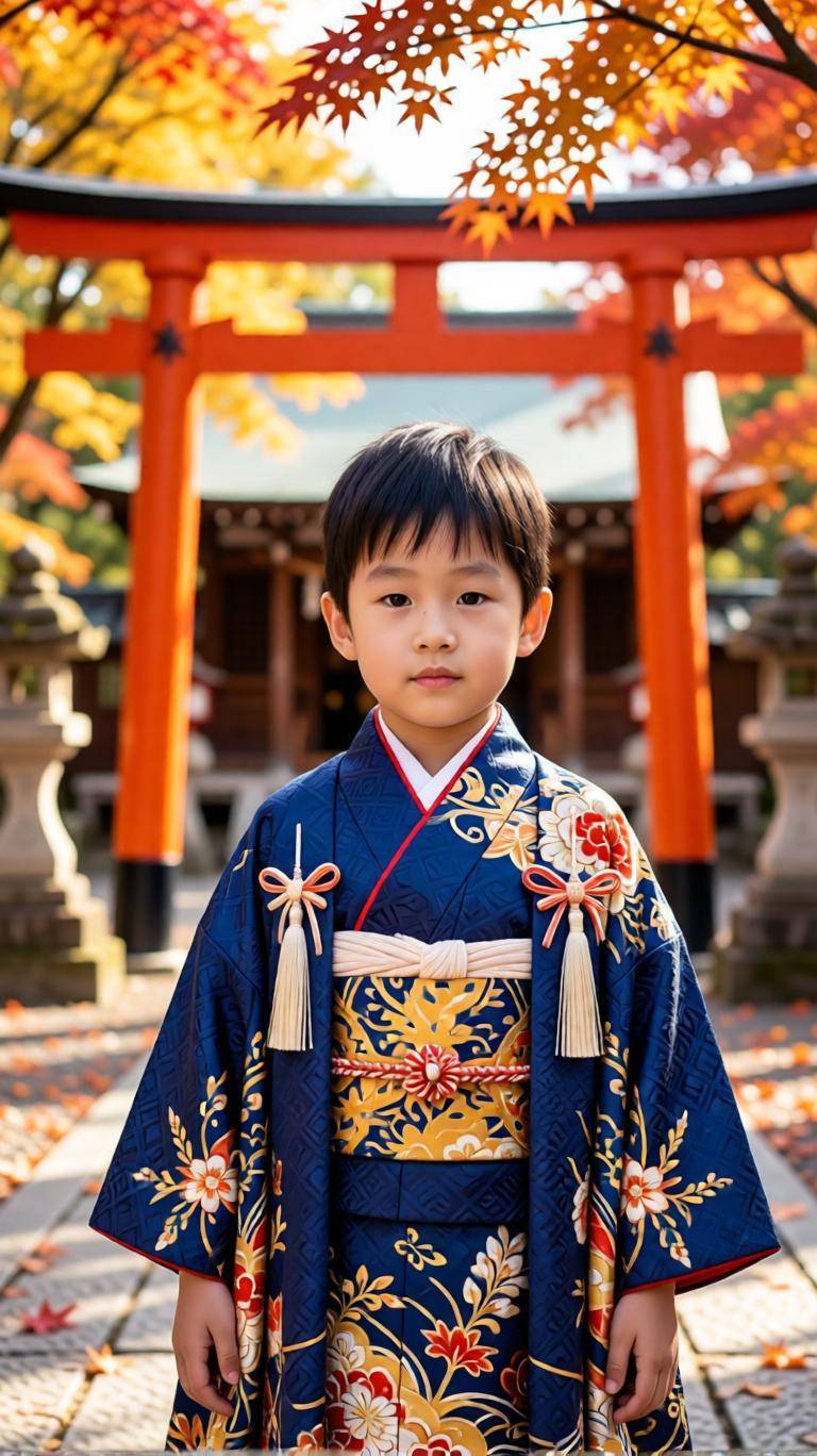 やわらかい和装トーンの七五三写真加工