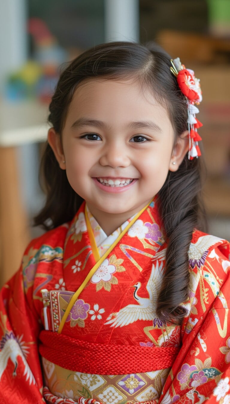 少し暗い七五三写真を明るく補正する加工