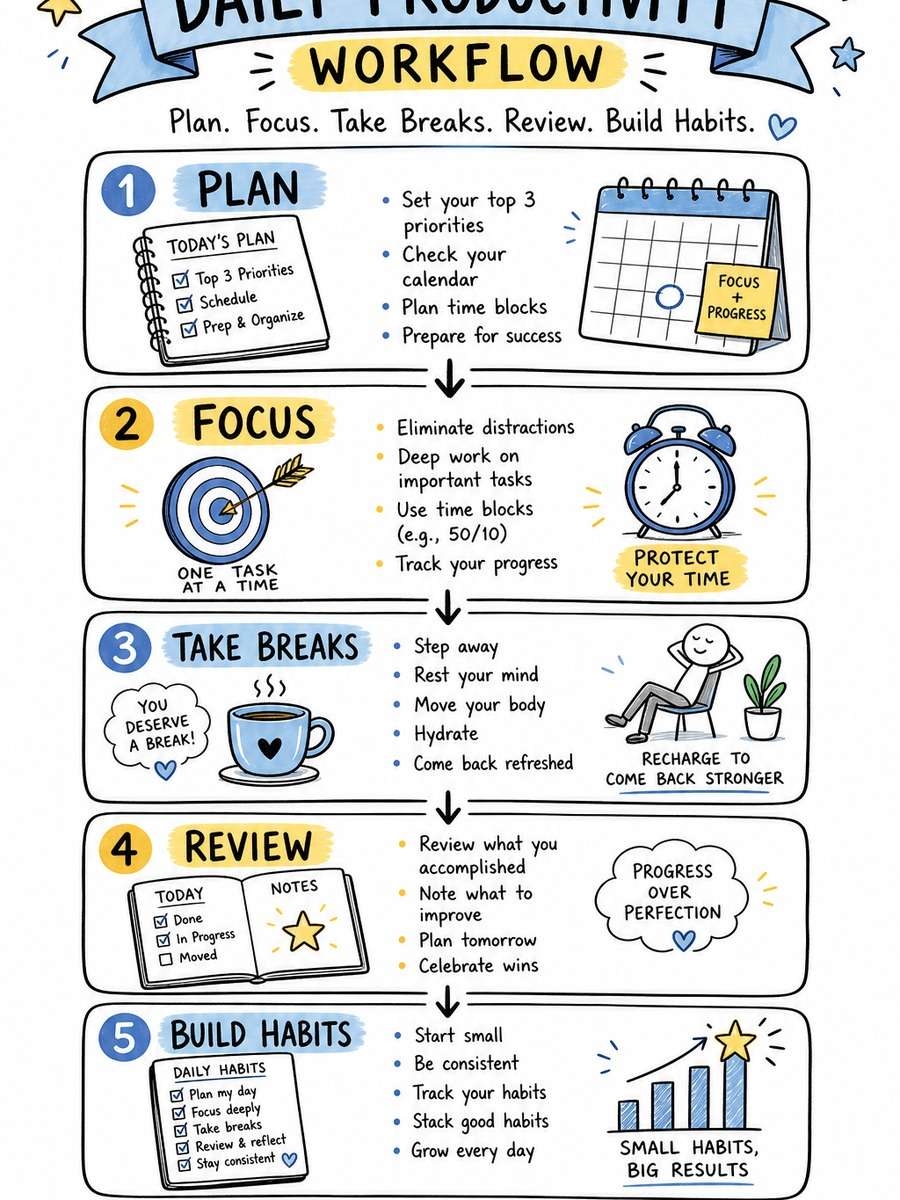 Productivity Workflow Sketchnote photo