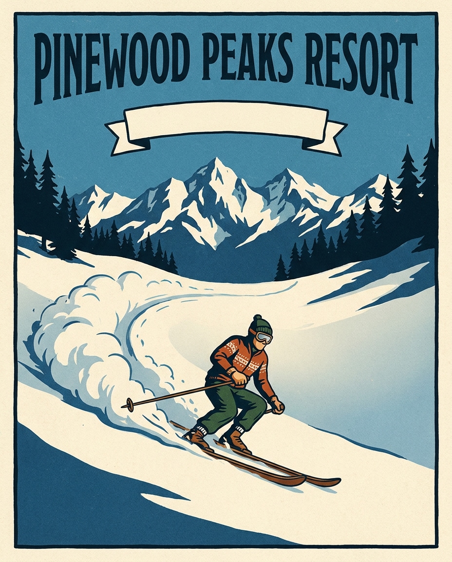 vintage powder day photo
