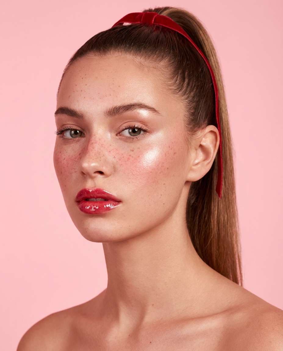 glossy berry beauty editorial photo