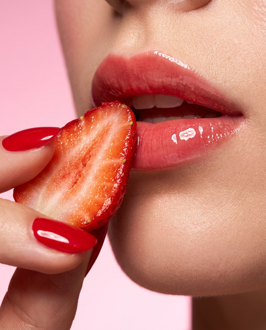 lip gloss macro photo