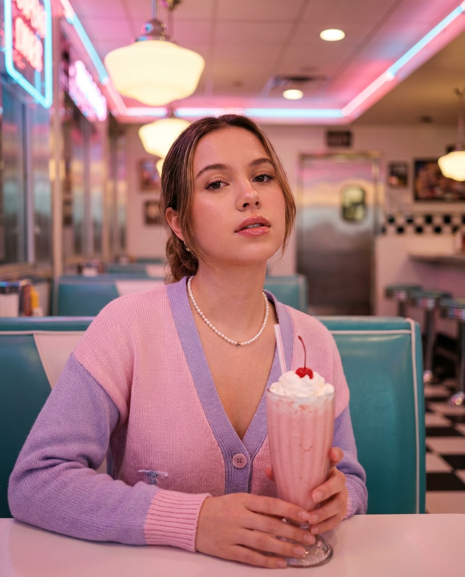 diner milkshake glow photo