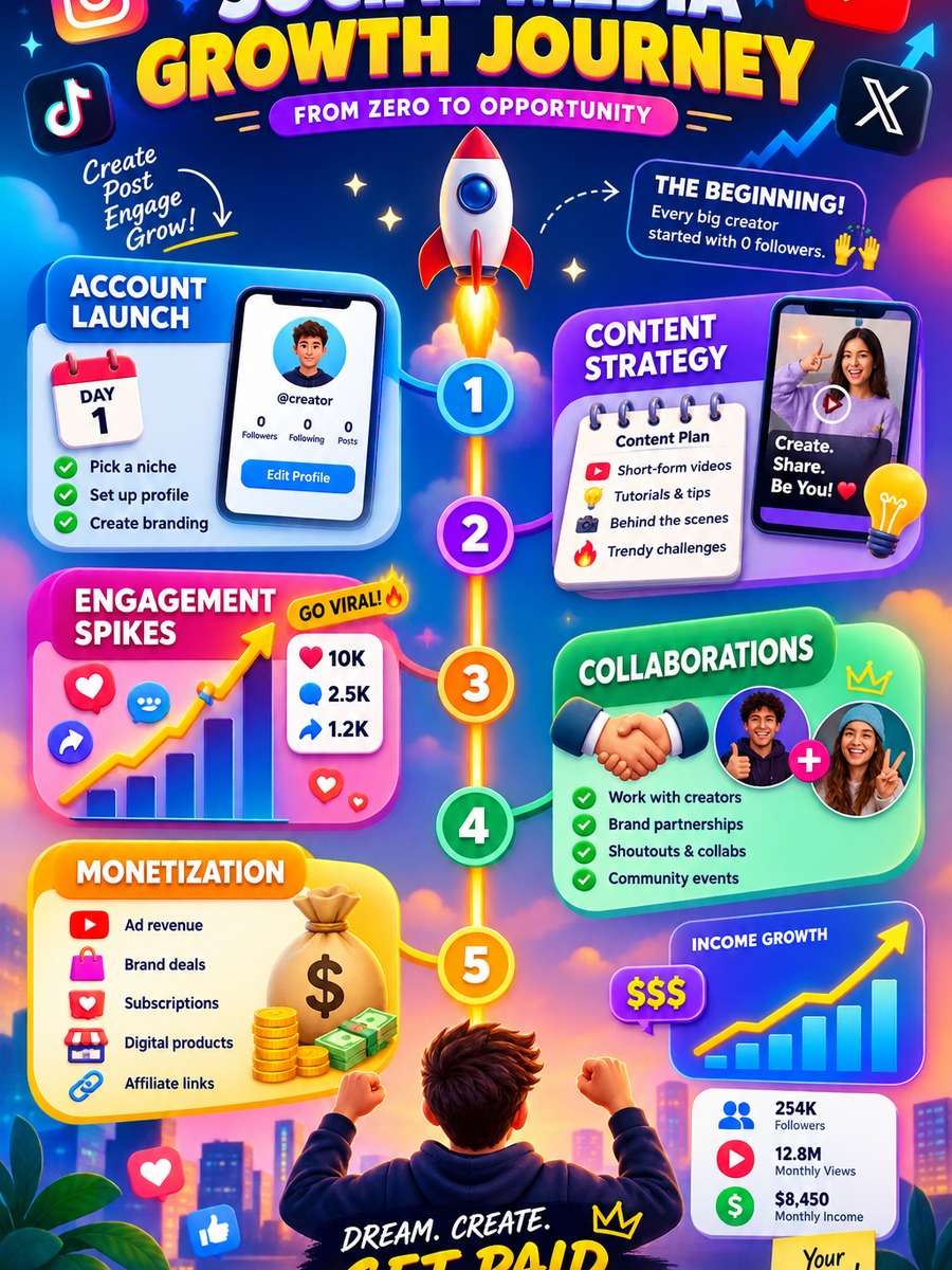Social Media Growth Timeline photo