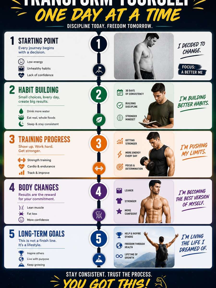 Fitness Transformation Timeline photo