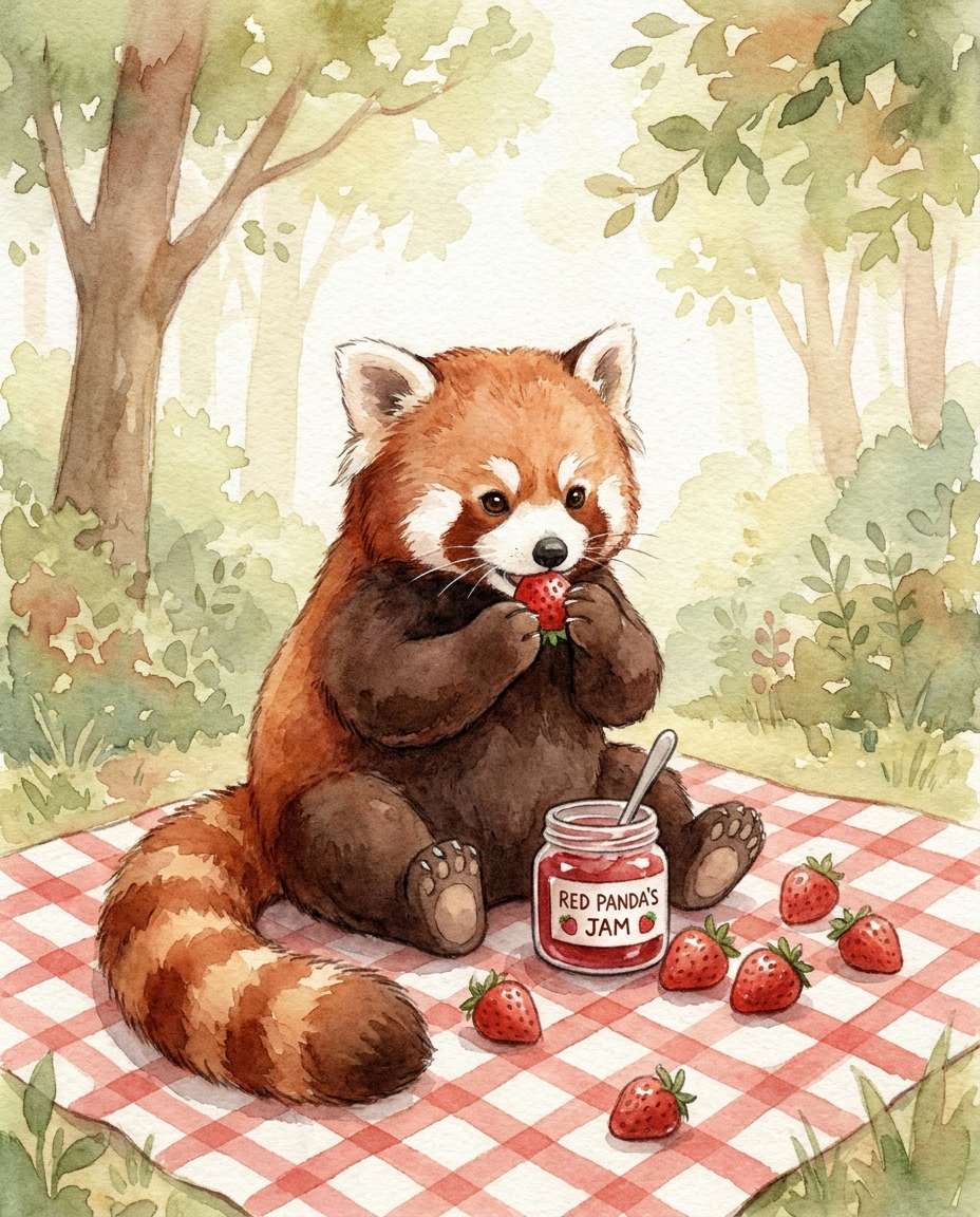 red panda picnic photo