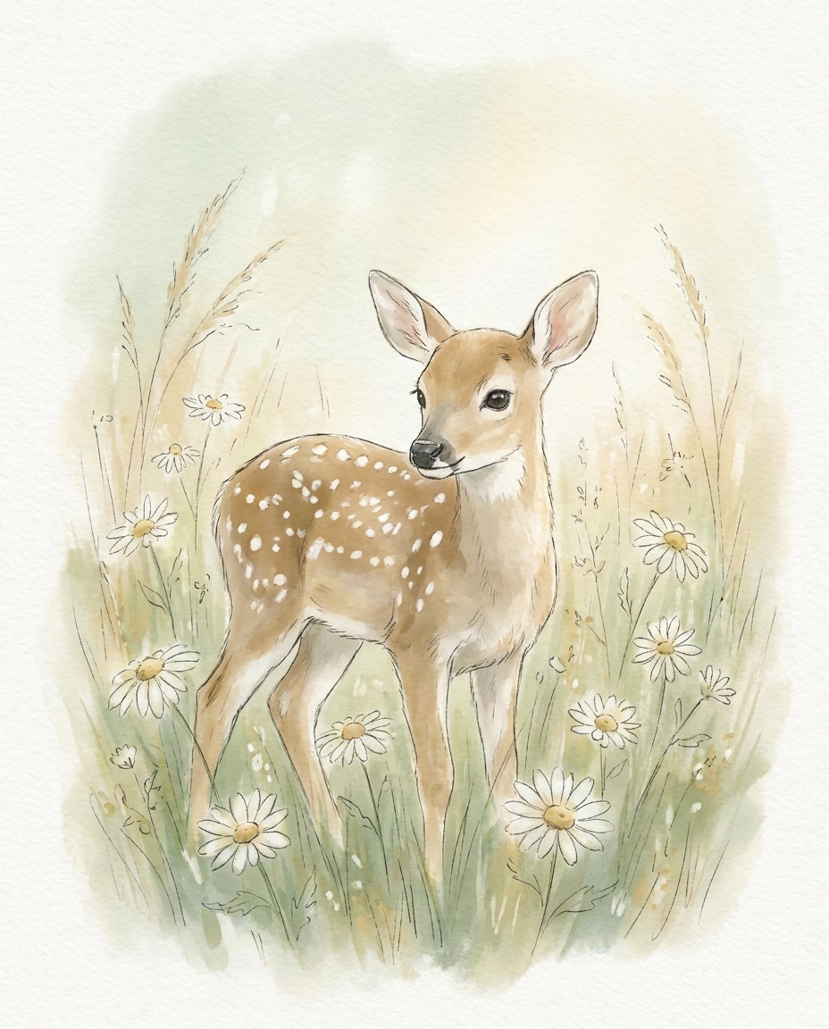 baby deer meadow photo