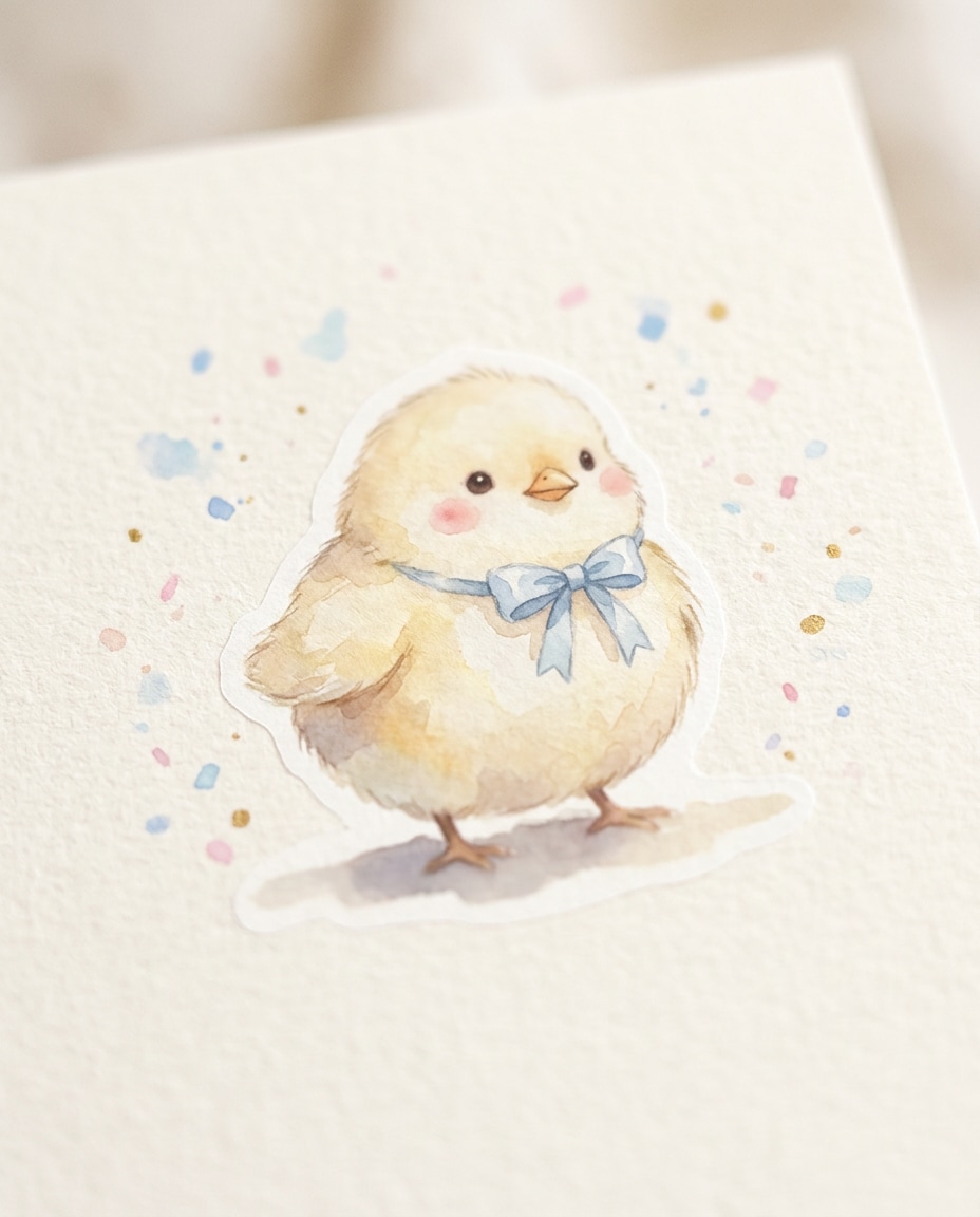 chick with bow photo