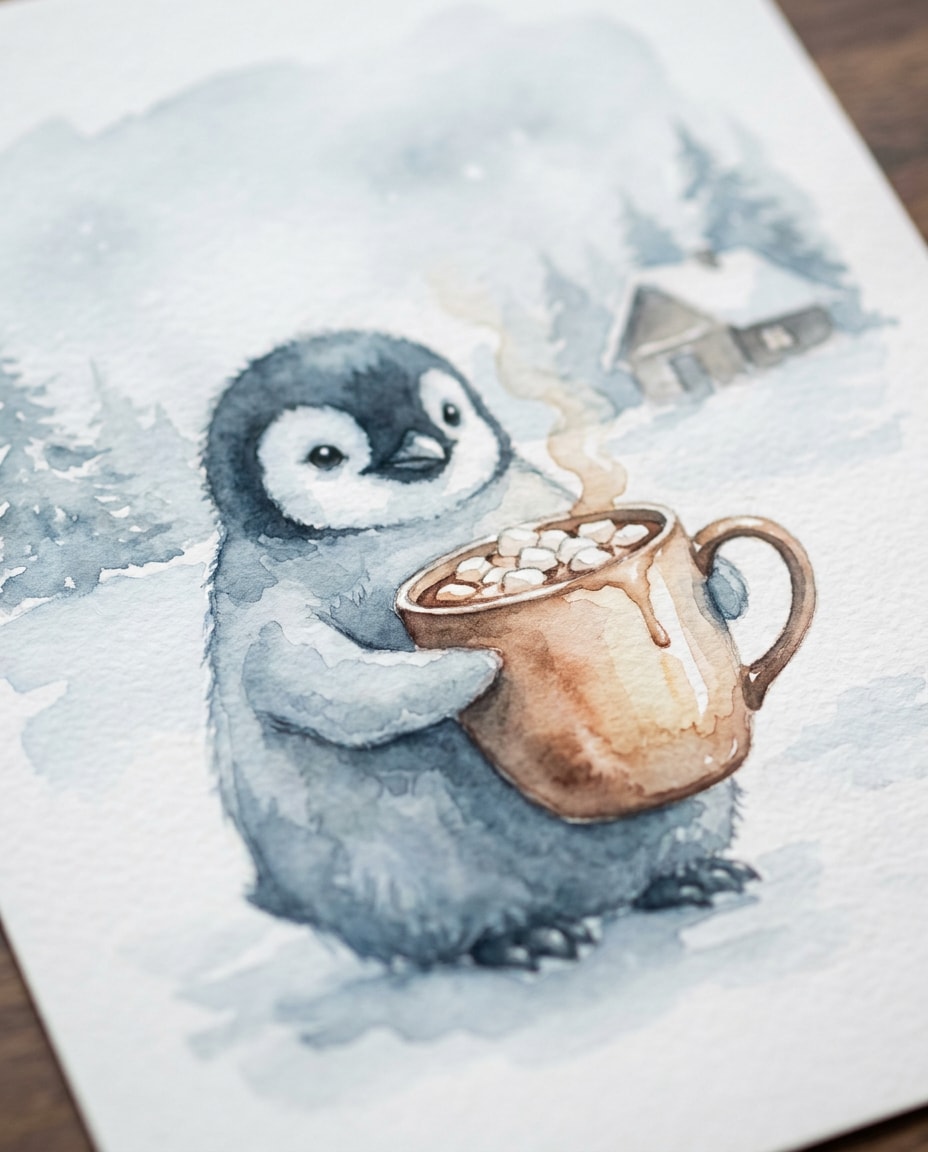 penguin hot cocoa photo