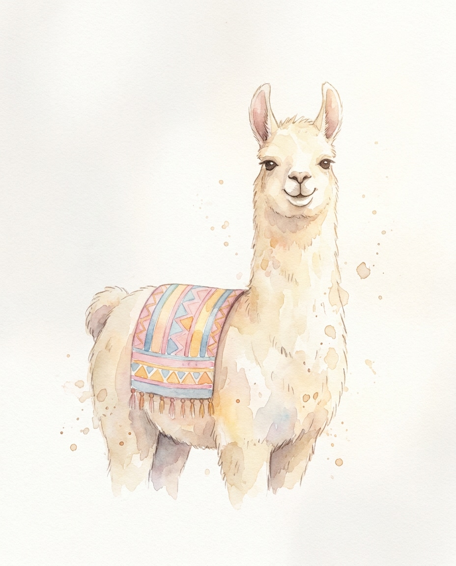 llama with blanket photo