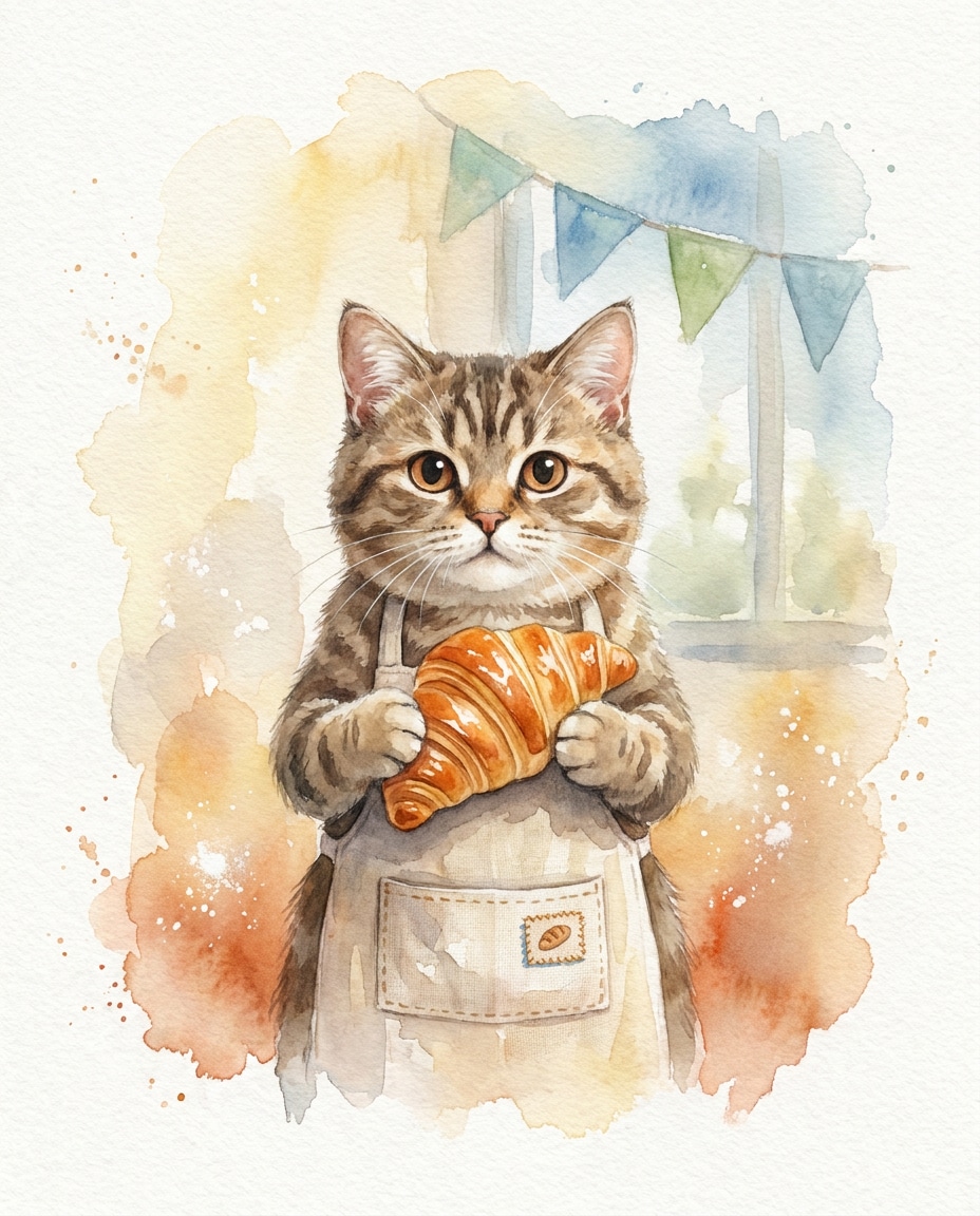 cat bakery apron photo