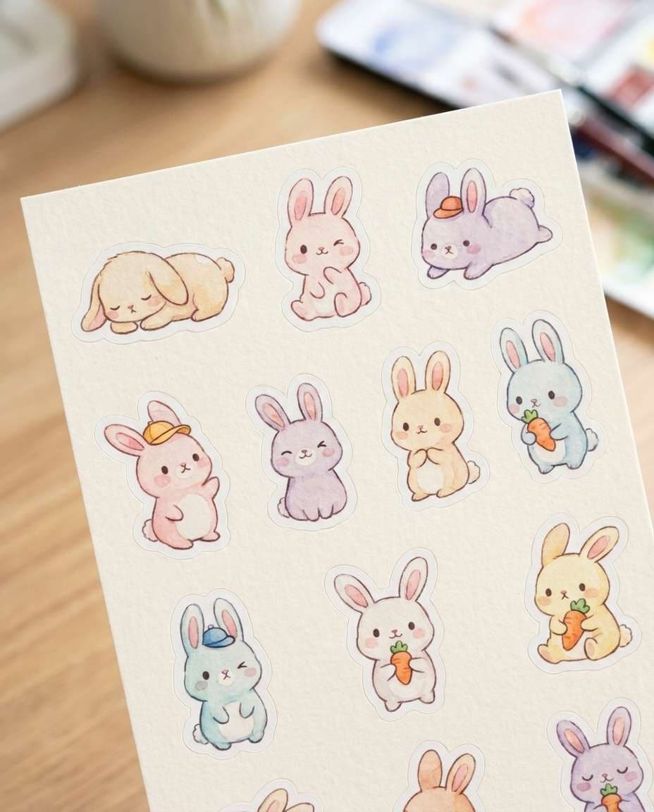 bunny sticker sheet photo