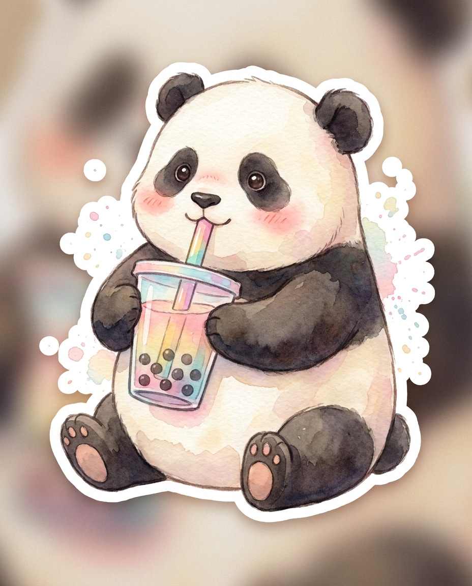 panda bubble tea photo