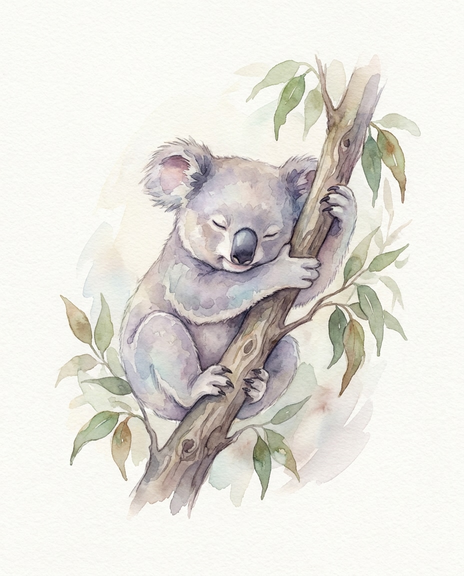 koala eucalyptus nap photo