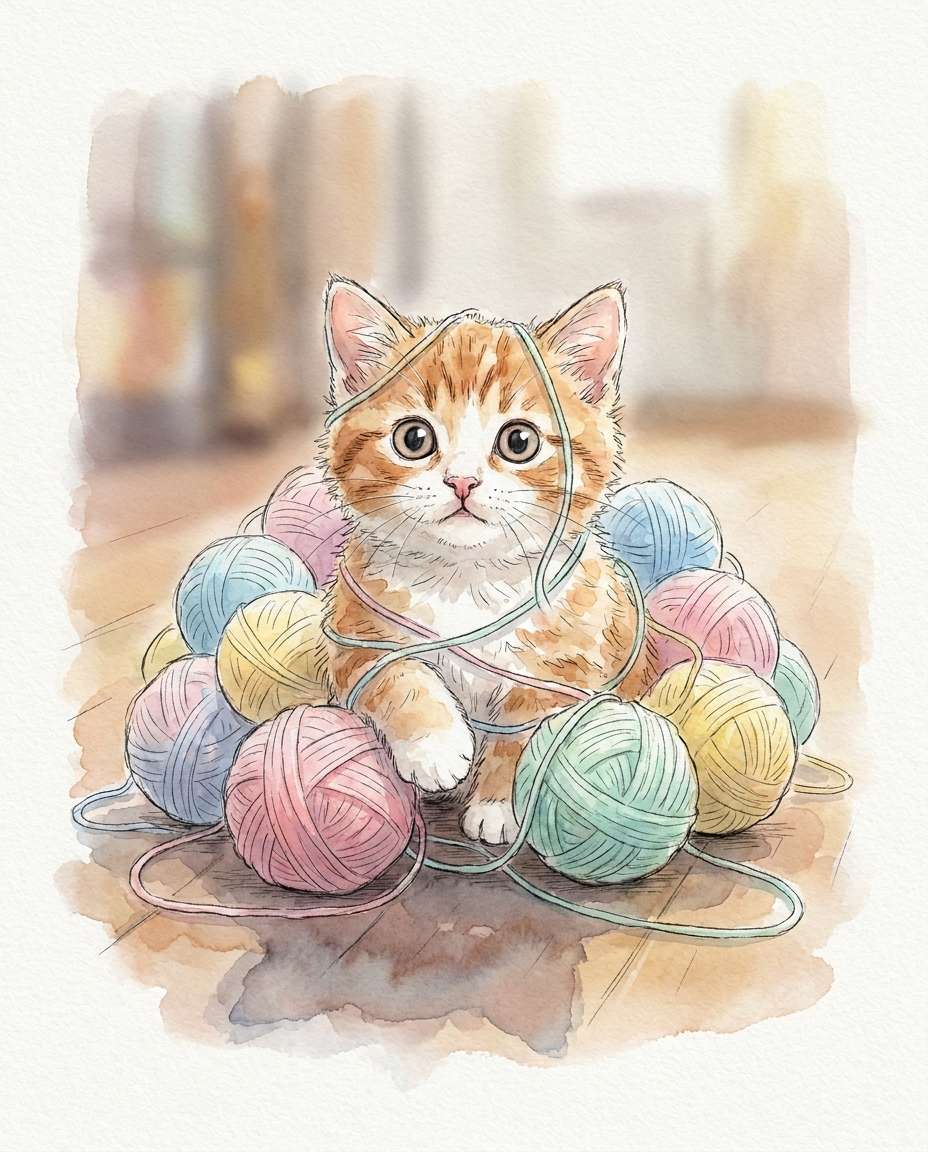 kitten yarn chaos photo