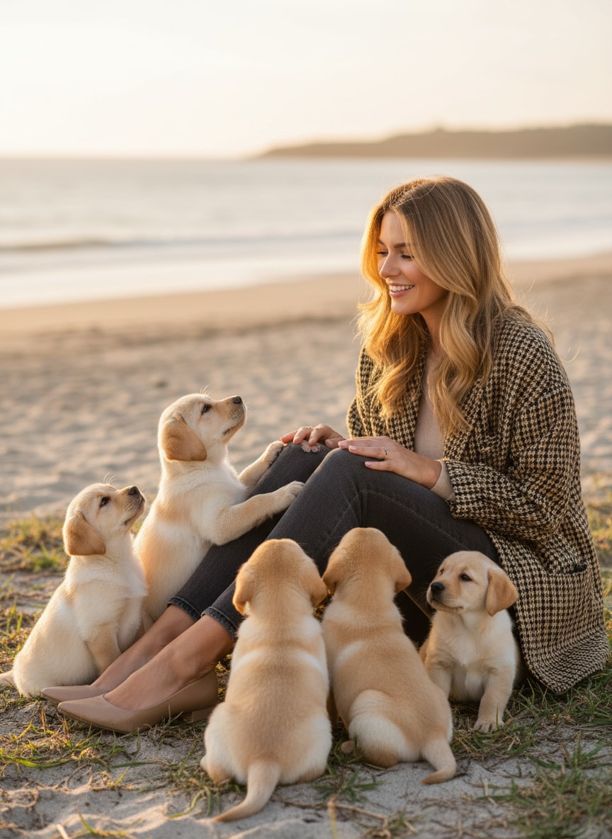 German Shepherd Lying Beside Person – AI prompt sample