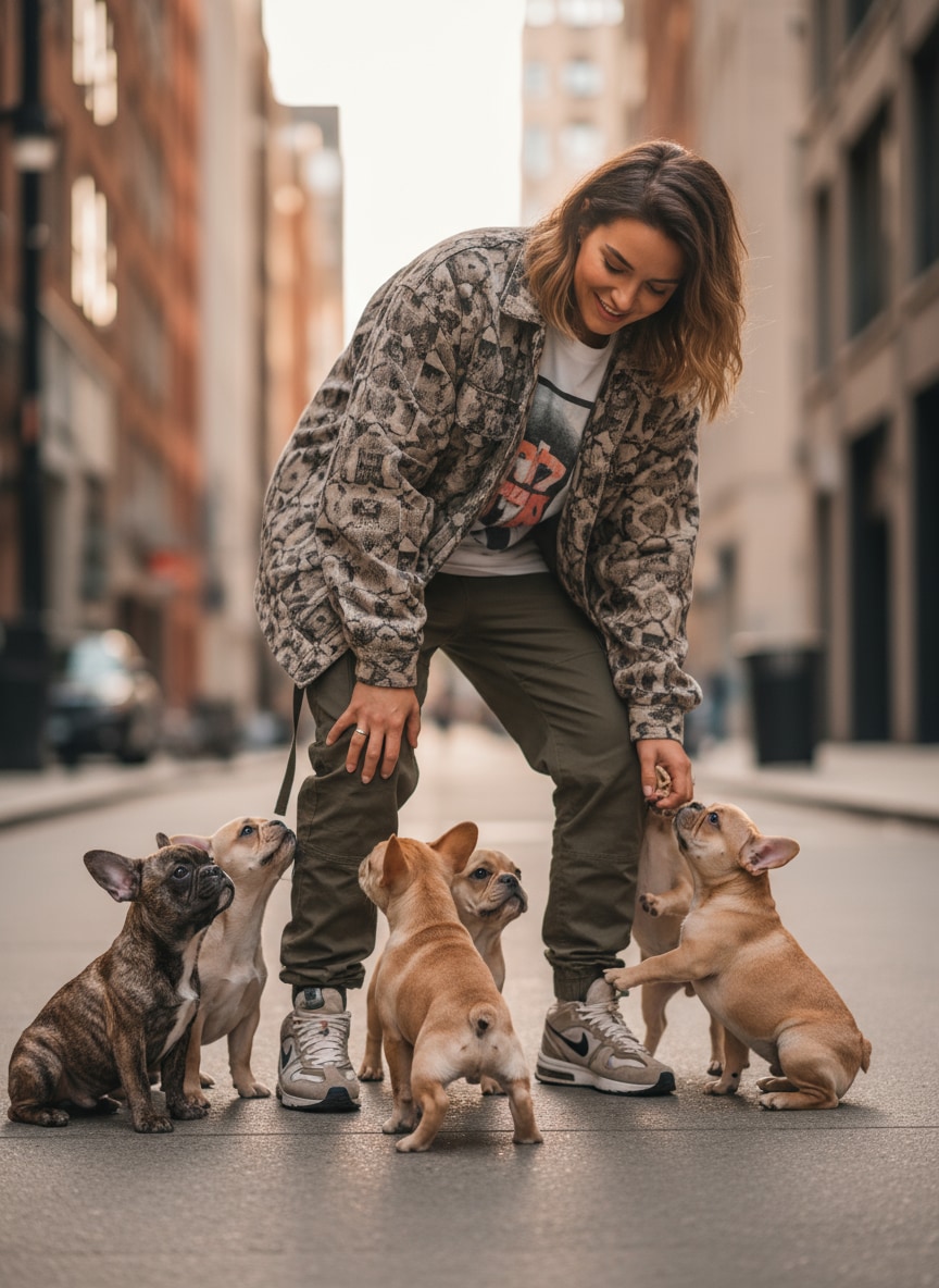 Puppy in Hoodie, Head on Lap – AI prompt sample