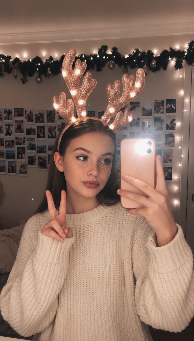 Reindeer greeting card style – Gemini prompt sample