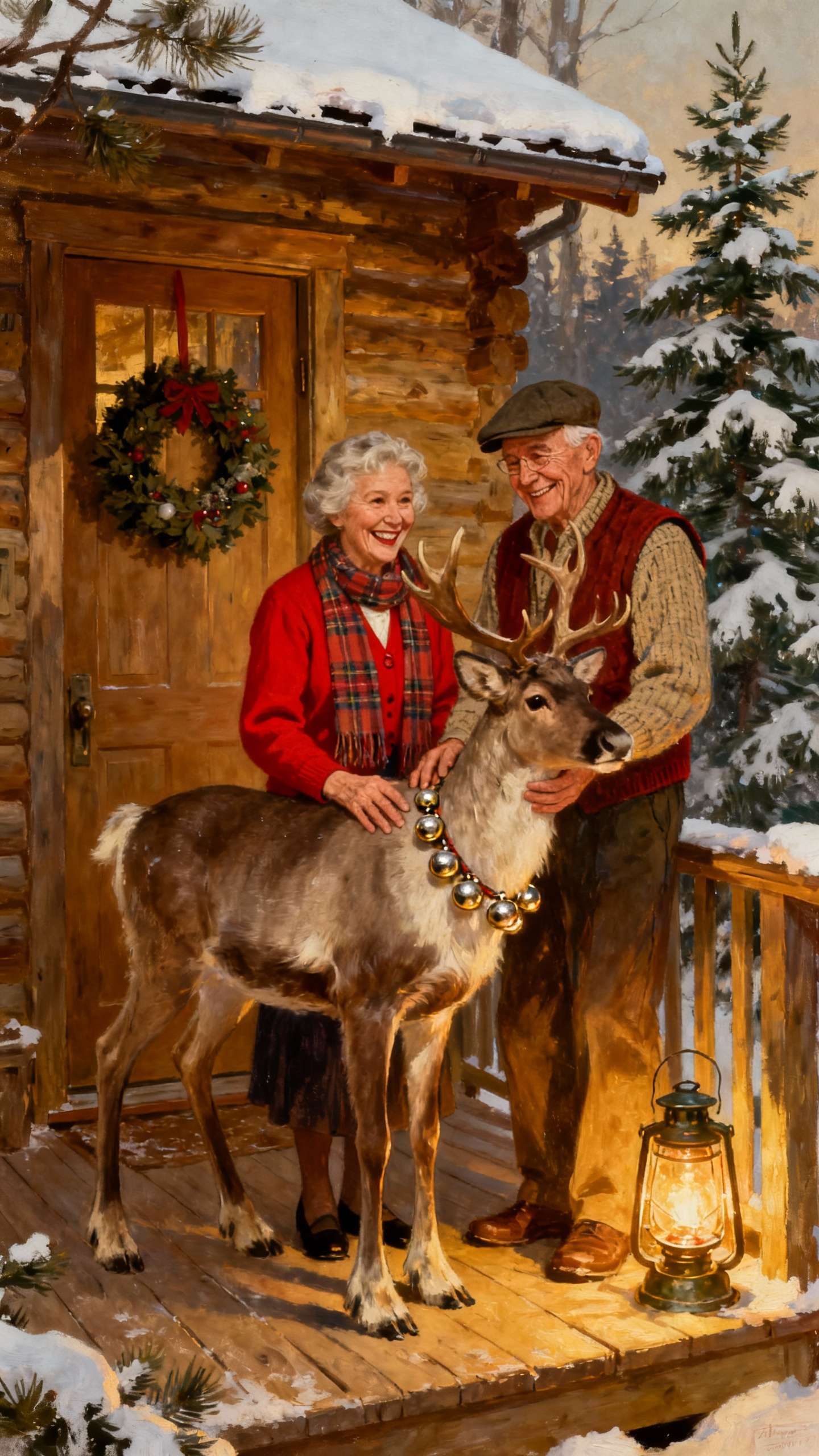 Reindeer greeting card style – Gemini prompt sample