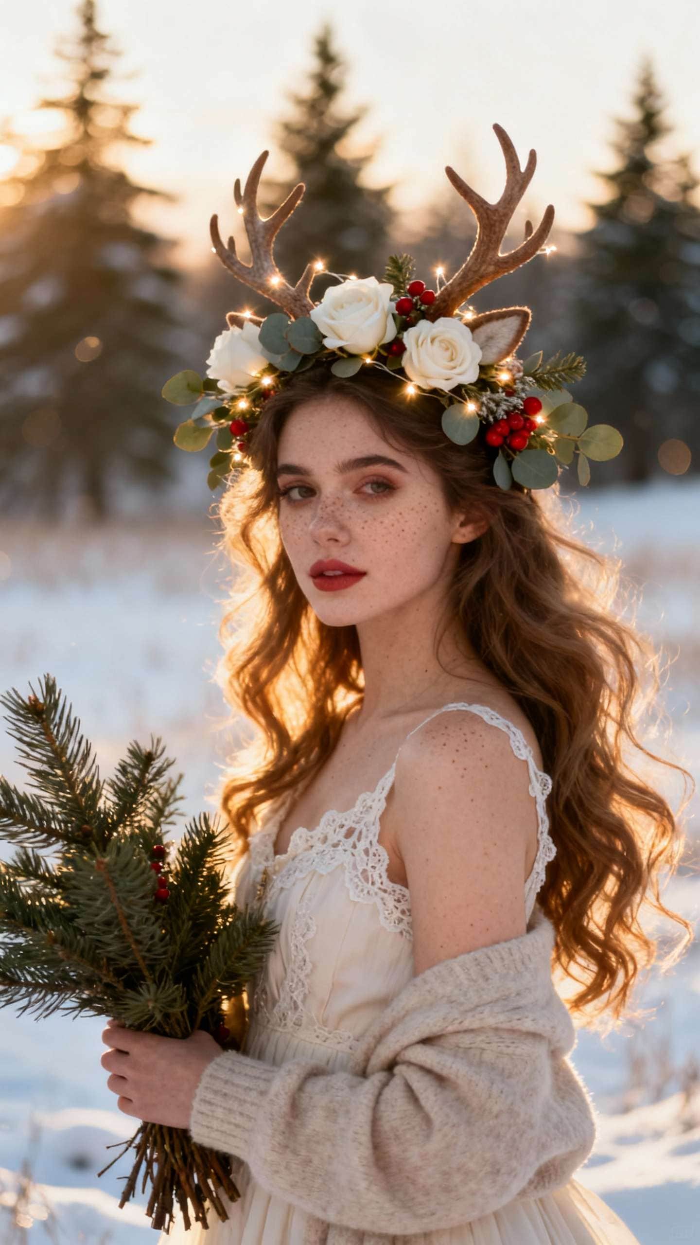 AI Reindeer Family Portrait – Gemini prompt sample