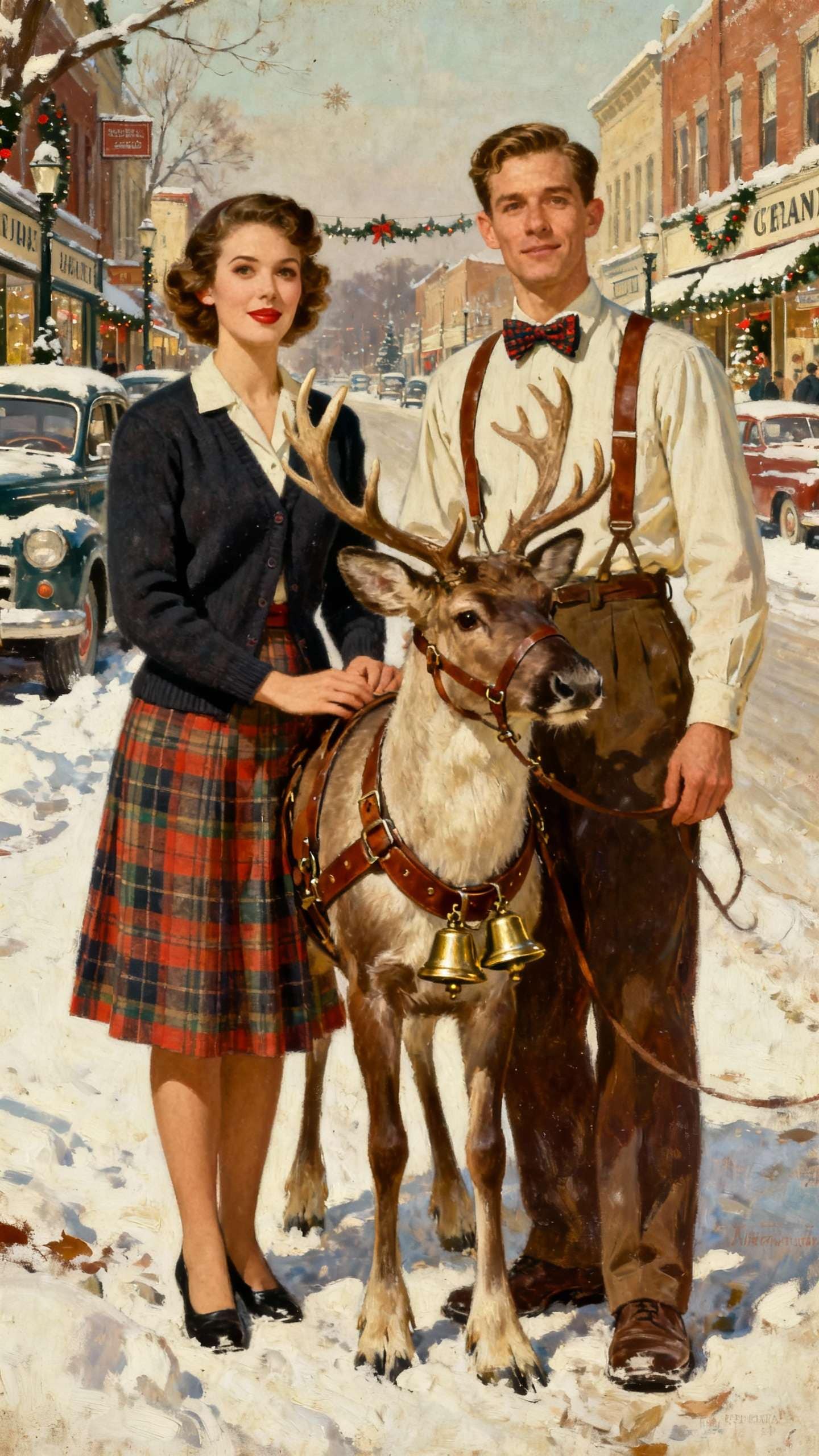 Vintage Reindeer Portrait