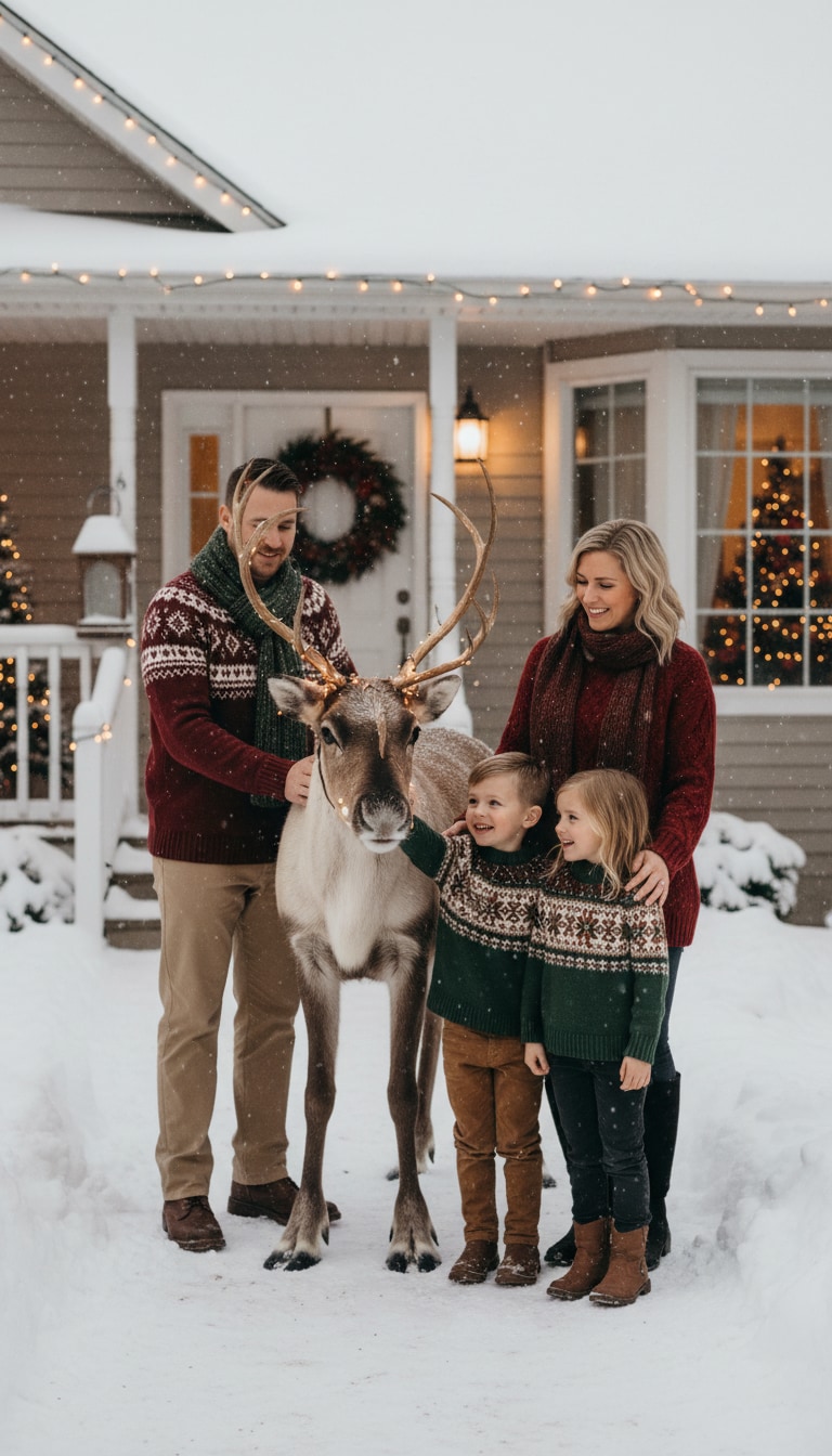 Reindeer pulling sleigh – Gemini prompt sample