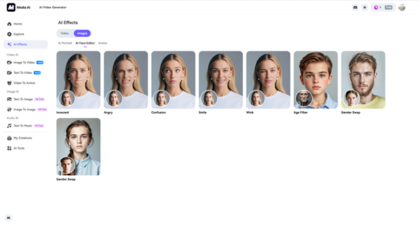 select ai face editor