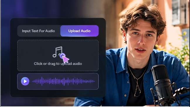 Illustrative Media.io creation workflow graphic, not a DreamFace AI product screenshot