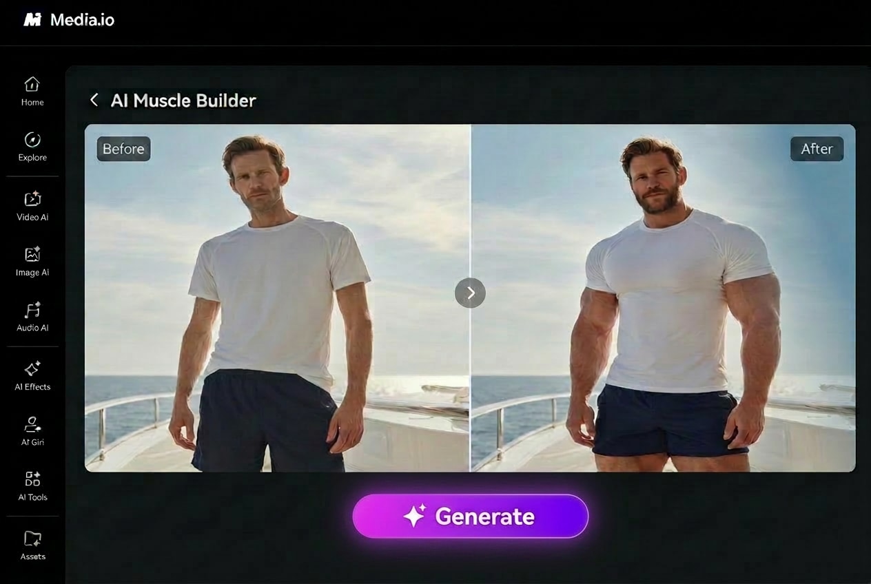 Generate AI muscle filter online