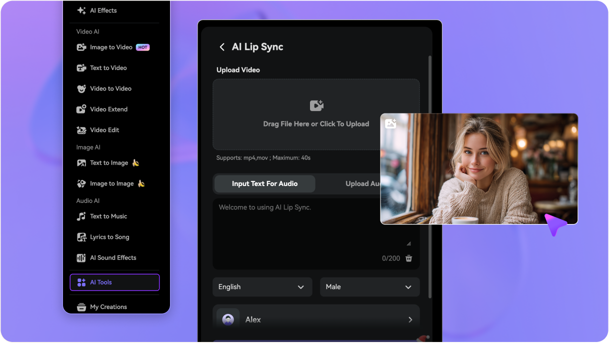 Step 1: Upload your video for AI lip sync