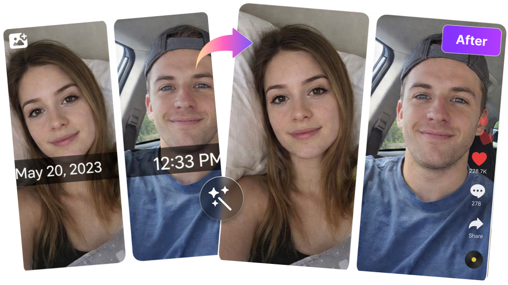 remove snapchat text caption
